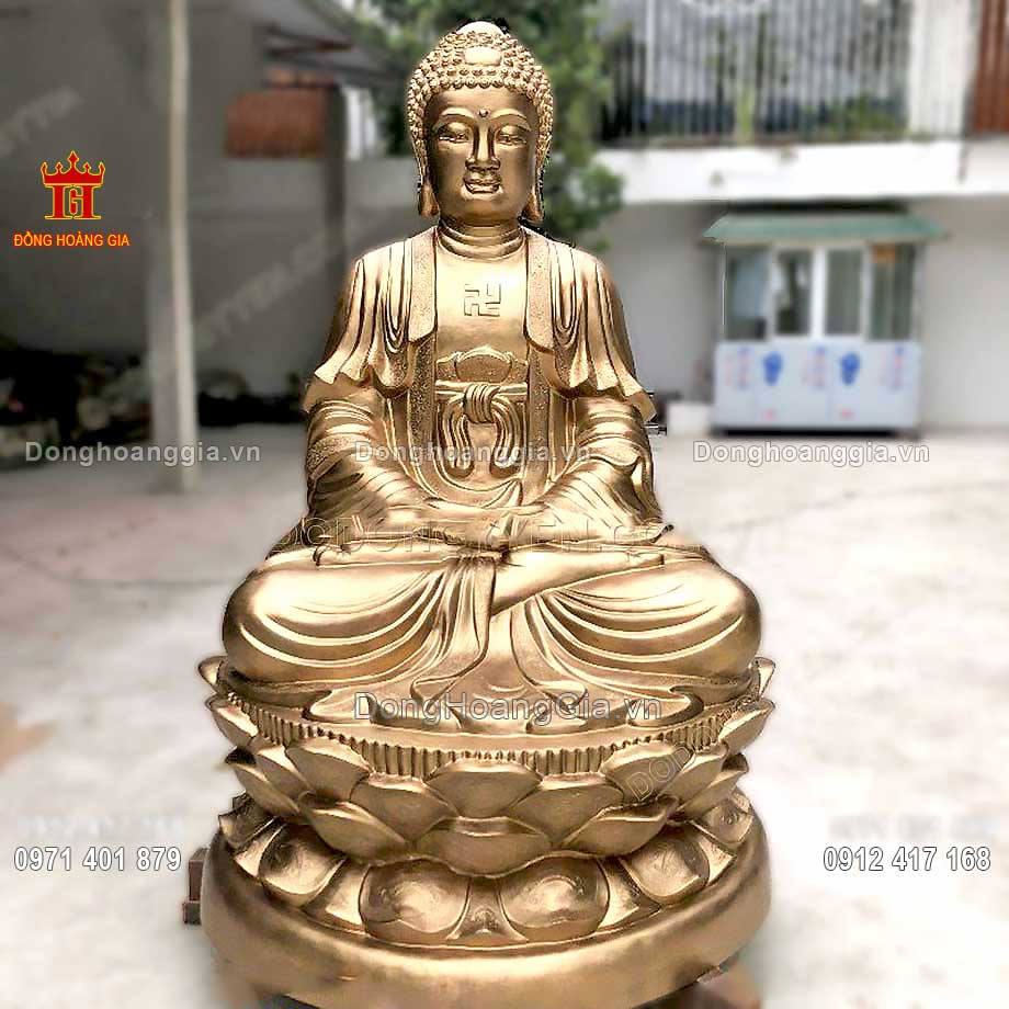 Đúc tượng Phật A Di Đà Phật bằng đồng với kiểu dáng tuyệt đẹp